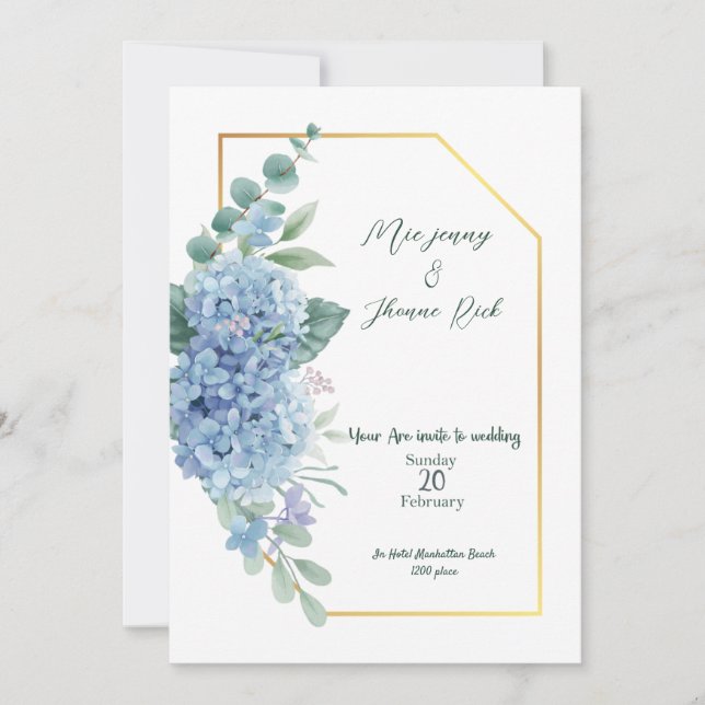 Tarjeta de invitación de boda (Anverso)
