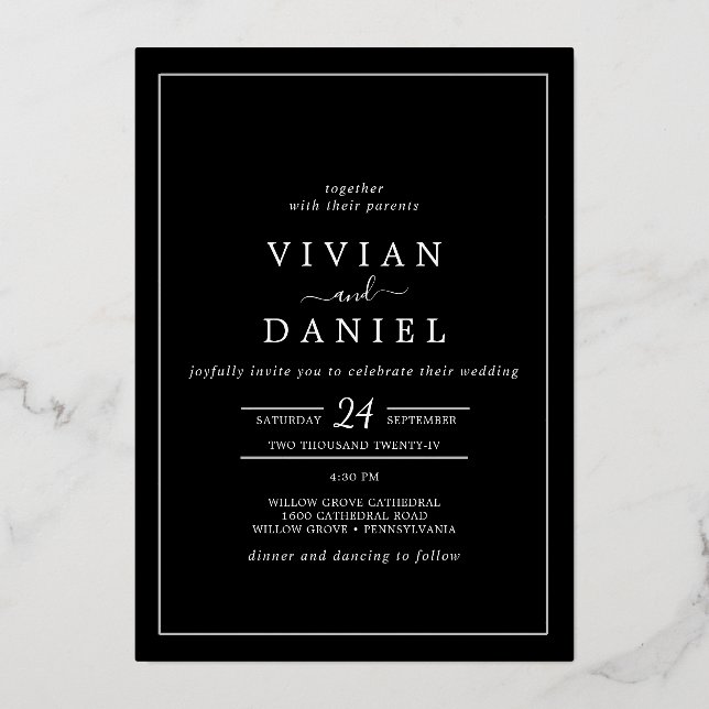 Tarjeta de invitación de boda (Anverso)