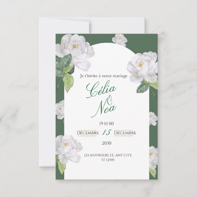 tarjeta de invitación de boda (Anverso)