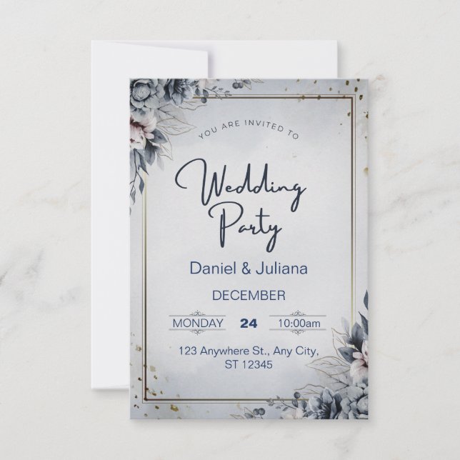tarjeta de invitación de boda (Anverso)