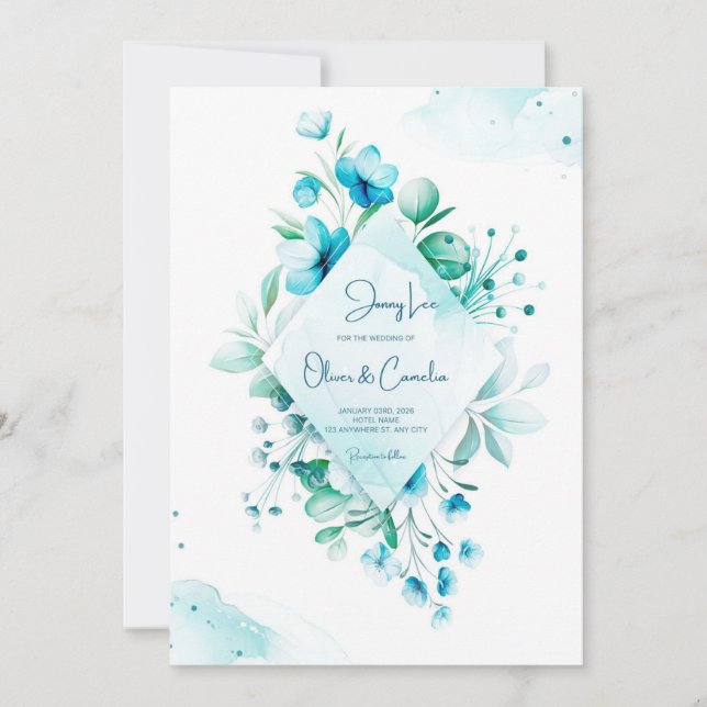 Tarjeta de invitación de boda (Anverso)