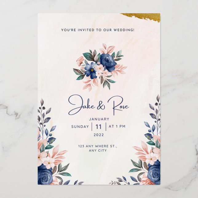 Tarjeta de invitación de boda (Anverso)