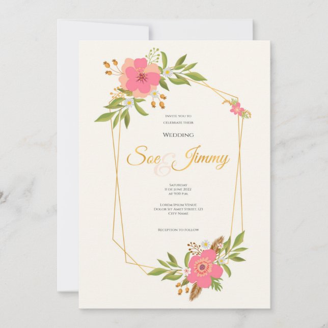 Tarjeta de invitación de boda (Anverso)