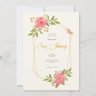 Tarjeta de invitación de boda