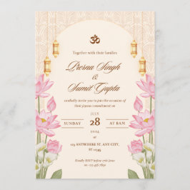 Tarjeta de invitación de boda 5"7 pulgadas