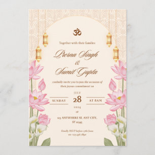 Tarjeta de invitación de boda 5"7 pulgadas