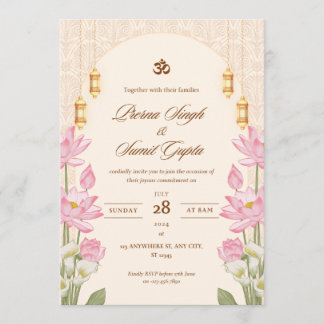 Tarjeta de invitación de boda 5"7 pulgadas