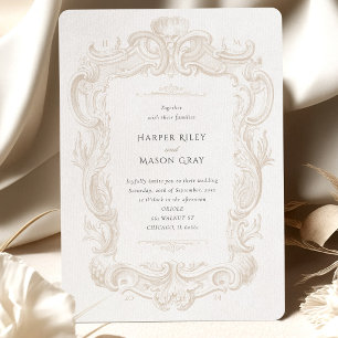 Tarjeta de invitación de boda barroca Elegancia en
