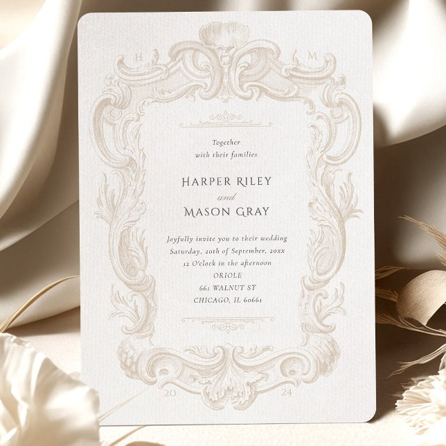 Tarjeta de invitación de boda barroca Elegancia en (Subido por el creador)