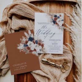 Tarjeta de invitación de boda boho rust navidad ot