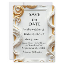 "Tarjeta de Invitación de Boda Botánica Dorada Ele