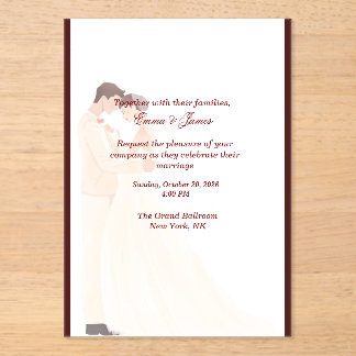 Tarjeta de Invitación de Boda Burgundy Elegante