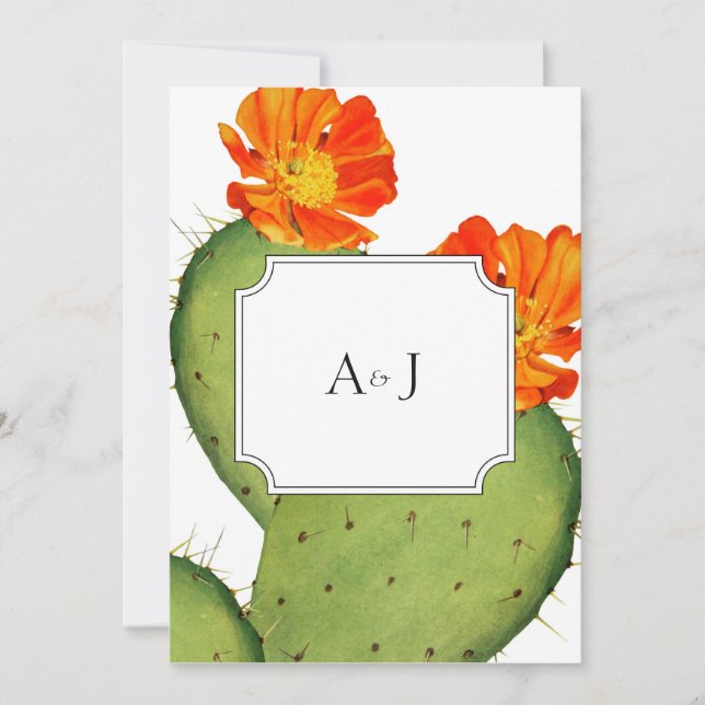 Tarjeta de invitación de boda Cactus (Anverso)