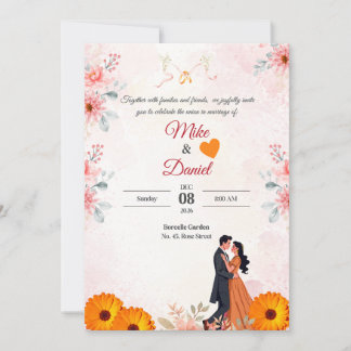 Tarjeta de Invitación de Boda Clásica