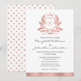 Tarjeta de Invitación de Boda Clásica con Escudo e