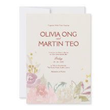 Tarjeta de Invitación de Boda Clásica con Tema de 