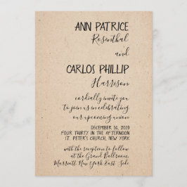 TARJETA DE INVITACIÓN DE BODA CLÁSICA MANIPULADA