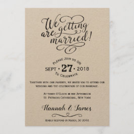 TARJETA DE INVITACIÓN DE BODA CLÁSICA - PAPEL DE K