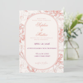 Tarjeta de invitación de boda con arco floral Eleg