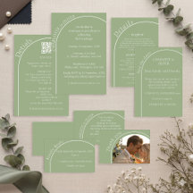 Tarjeta de Invitación de Boda con Arco Verde Salvi