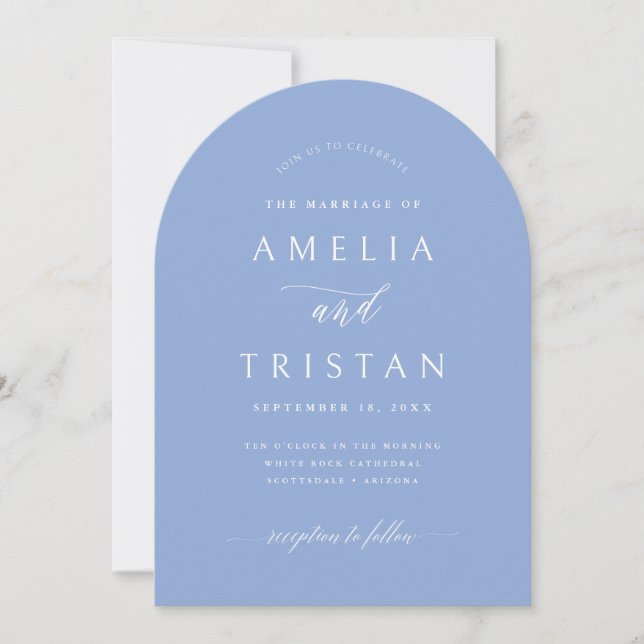 Tarjeta de invitación de boda con caligrafía de ar (Anverso)