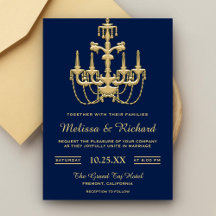 Tarjeta de Invitación de Boda con Candil Antiguo d