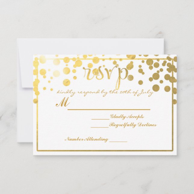 Tarjeta de invitación de boda con confeti de papel (Anverso)