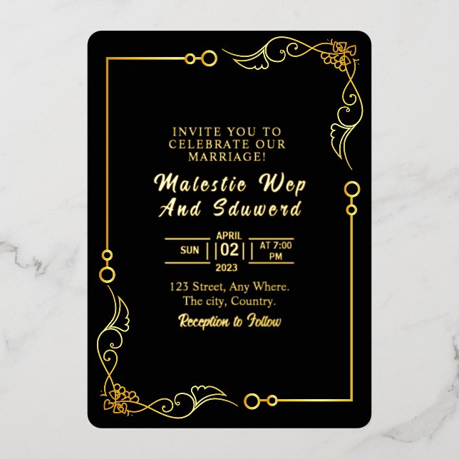 Tarjeta de Invitación de Boda con Diseño de Pan de (Anverso)