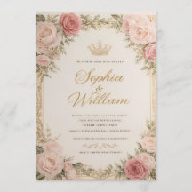 Tarjeta de Invitación de Boda con Diseño Floral El