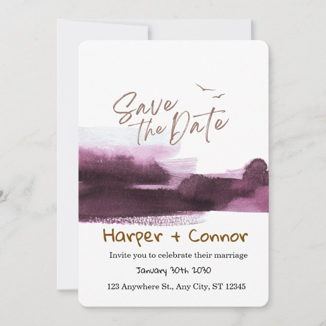 Tarjeta de invitación de boda con doodle lindo par (Anverso)