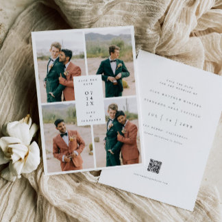Tarjeta de invitación de boda con foto básica para