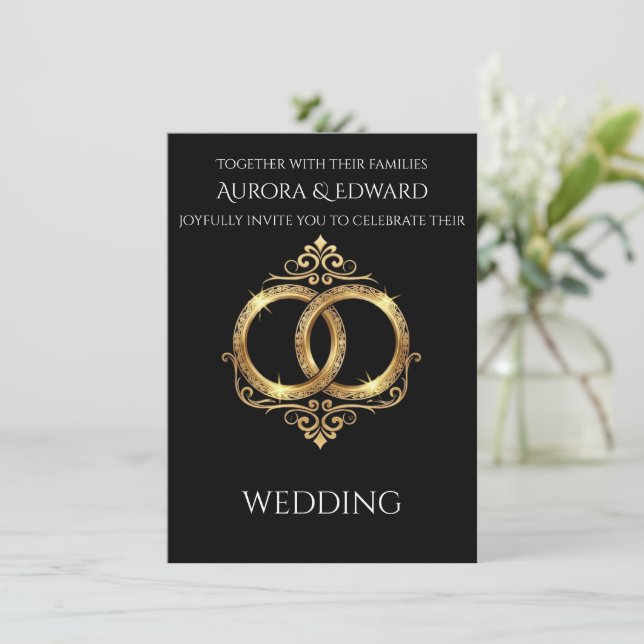Tarjeta de Invitación de Boda con Foto Elegante –  (Anverso de pie)