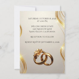 Tarjeta de Invitación de Boda con Foto Elegante – 