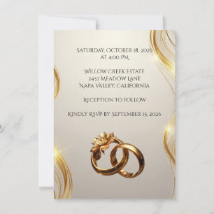 Tarjeta de Invitación de Boda con Foto Elegante –