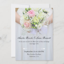 Tarjeta de Invitación de Boda con Foto Elegante