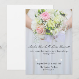 Tarjeta de Invitación de Boda con Foto Elegante