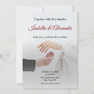 Tarjeta de Invitación de Boda con Foto en Blanco E