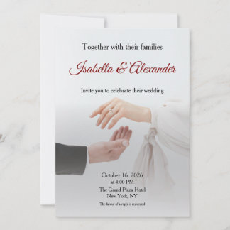 Tarjeta de Invitación de Boda con Foto en Blanco E