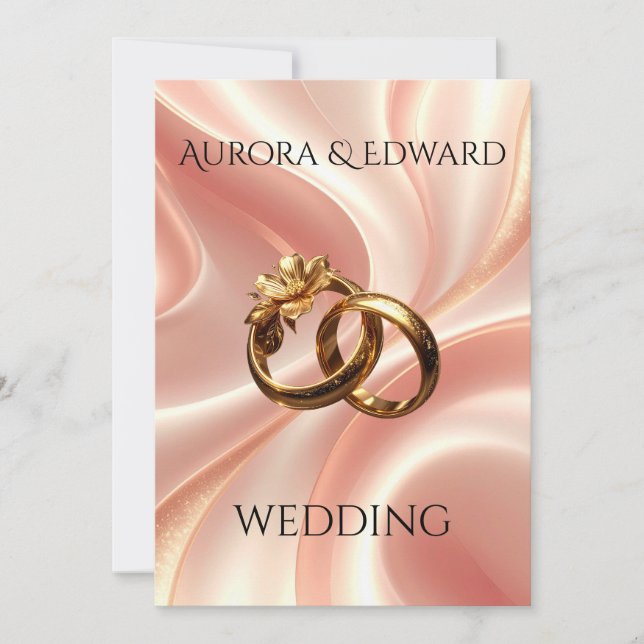 Tarjeta de Invitación de Boda con Foto – Moderna y (Anverso)