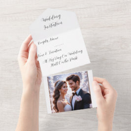 Tarjeta de Invitación de Boda con Foto Personaliza