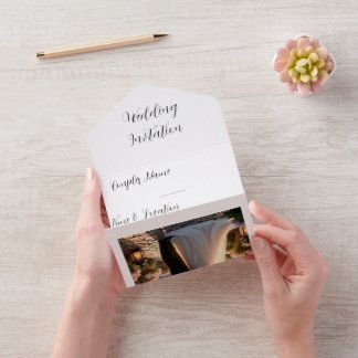 Tarjeta de Invitación de Boda con Foto Personaliza