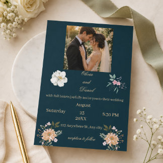 Tarjeta de Invitación de Boda con Foto Personaliza