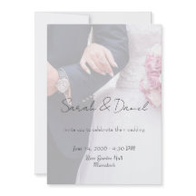 Tarjeta de invitación de boda con foto personaliza