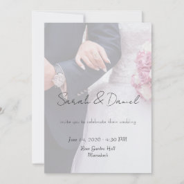 Tarjeta de invitación de boda con foto personaliza