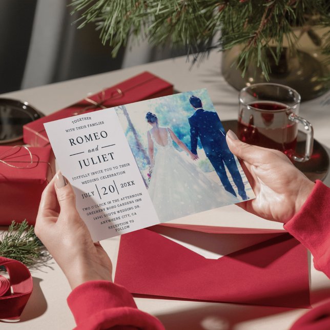 Tarjeta de Invitación de Boda con Foto Simple Mode (Subido por el creador)