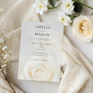 Tarjeta de Invitación de Boda con Fuente de Rosa B