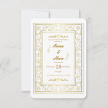 Tarjeta de Invitación de Boda con Fuente Moderna F