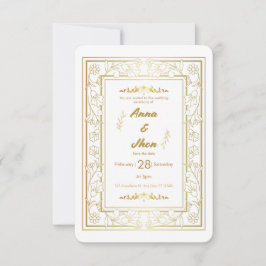 Tarjeta de Invitación de Boda con Fuente Moderna F