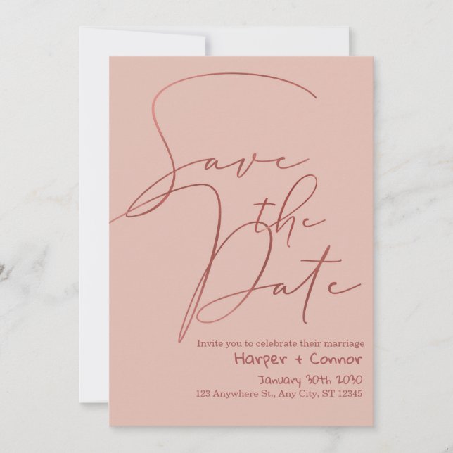 Tarjeta de invitación de boda con garabatos lindos (Anverso)