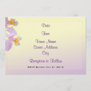 Tarjeta de Invitación de Boda con Iris Púrpura